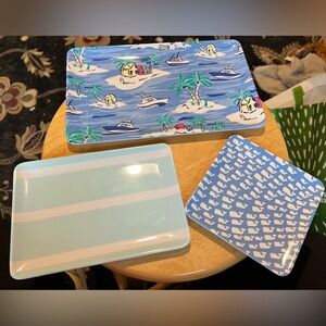 Vineyard Vines for Target Island Scene Summer set of 3 Melamine Serving Plates